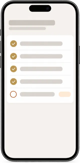 Checklist with one missing item